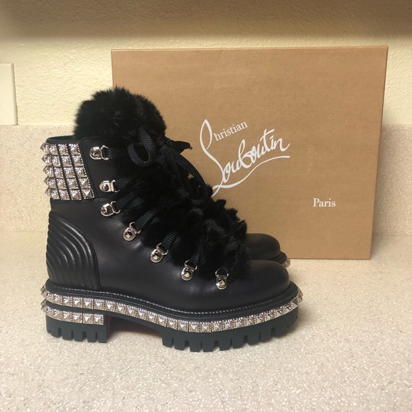 - Christian Louboutin Yeti Studded Boot Black 35 / 5 - Picture 2 of 14